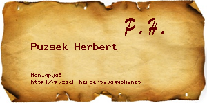 Puzsek Herbert névjegykártya